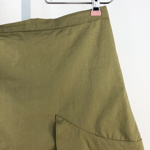 Madewell Olive Green A-line Flare Ruffle Skirt - Picture 3 of 7